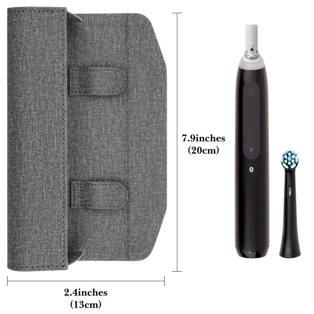 Linkidea Electric Toothbrush Travel Case with Magnetic Clasp, Portable Protective Storage Carrying Bag for Powered Brush, Compatible with Oral-B iO Series, Philips Sonicare Toothbrush (Grey)