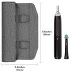 Linkidea Electric Toothbrush Travel Case with Magnetic Clasp, Portable Protective Storage Carrying Bag for Powered Brush, Compatible with Oral-B iO Series, Philips Sonicare Toothbrush (Grey)