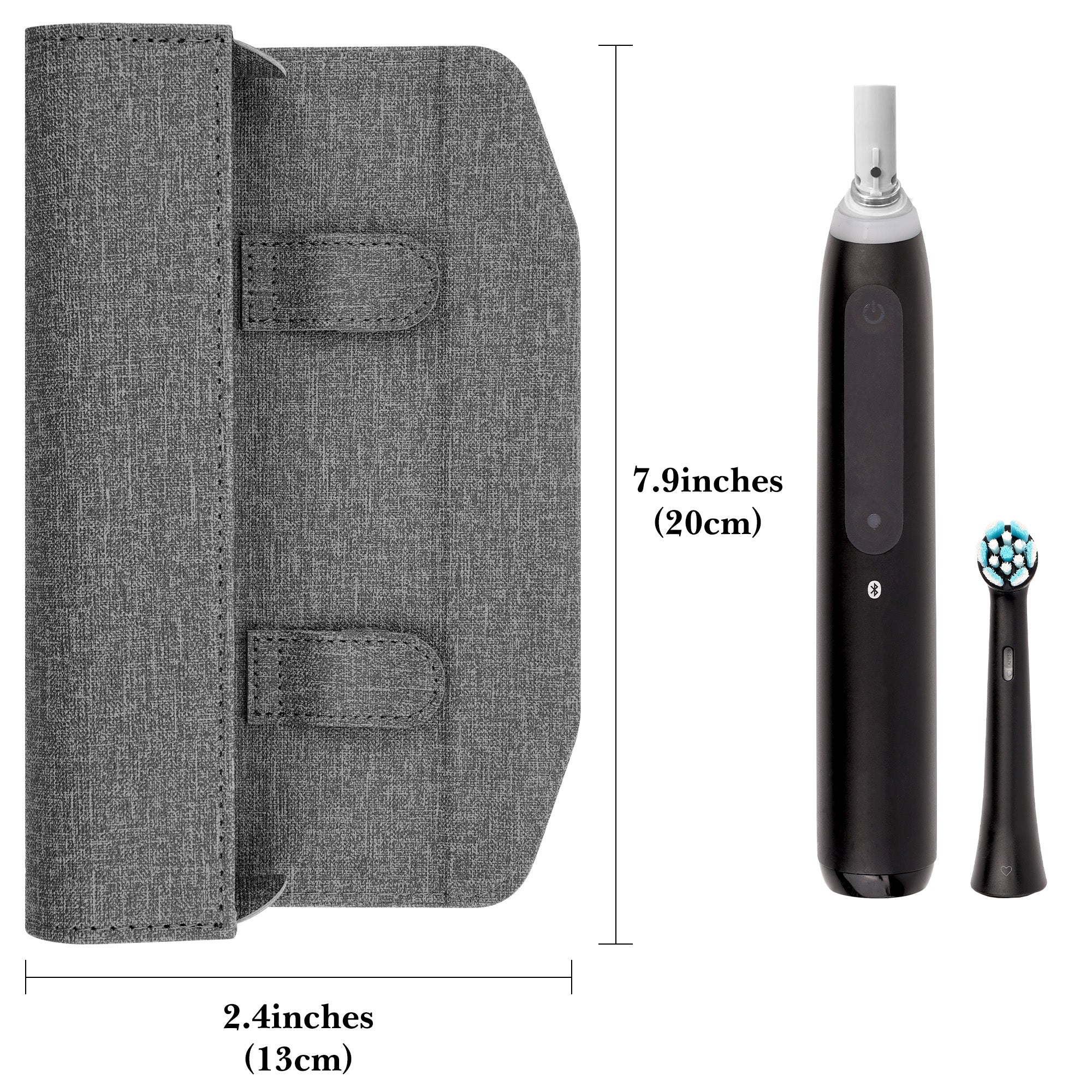 Linkidea Electric Toothbrush Travel Case with Magnetic Clasp, Portable Protective Storage Carrying Bag for Powered Brush, Compatible with Oral-B iO Series, Philips Sonicare Toothbrush (Grey)