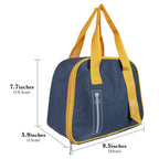 Linkidea Lunch Tote Bag, Insulated Lunch Bag with Hand Strap, Portable Lunch Bag with Zipper Fits Daily Use, Compatible with Bentgo Classic, Bentoheaven, Ello, NatraProw (Navy)