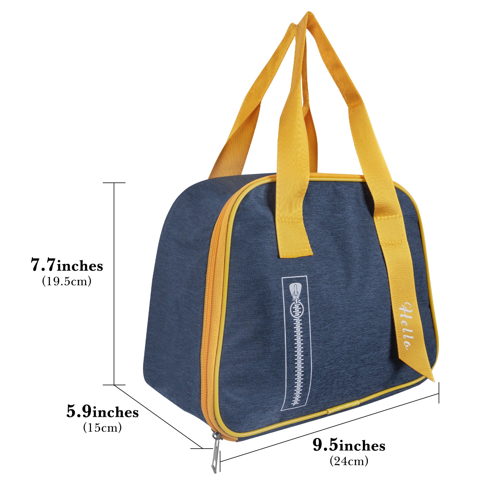 Linkidea Lunch Tote Bag, Insulated Lunch Bag with Hand Strap, Portable Lunch Bag with Zipper Fits Daily Use, Compatible with Bentgo Classic, Bentoheaven, Ello, NatraProw (Navy)