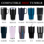 Linkidea 30oz Tumbler Lid Compatible with YETI Rambler, D·S, BJPKPK, 4 Pack Replacement Spill Proof Lids for 3.7" Cup Mouth