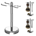Linkidea Razor & Brush Holder, Deluxe Men's Stainless Steel Shaving Brush Hanger, Grooming Organizer for Bathroom, Shaver Stand Compatible with Merkur 23C (Silver)