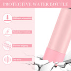Linkidea 2 Pack Water Bottle Boot Compatible with IRON °FLASK Wide/Narrow Mouth 12oz/14oz/16oz/18oz/20oz/22oz/24oz, Silicone Bottle Bottom Sleeve Cover Bumper Protector (Light Pink)