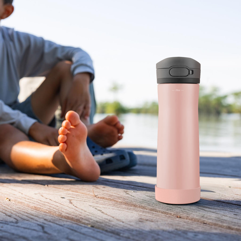 Linkidea 2 Pack Water Bottle Boot Compatible with Contigo Jackson Chill 2.0 20oz/24oz, Ashland Chill 20oz/24oz, Silicone Anti-Slip Bottle Bottom Bumper Protector (Ice Pink)