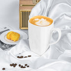 Linkidea Extra Large Fine Bone China Coffee Mug 20oz, Lightweight Coffee Cups with Handles, Teacups for Beer, Latte, Hot Cocoa, Microwave and Dishwasher Safe, White