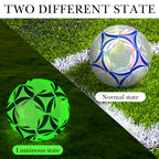 Linkidea Size 5 Glow in Dark Soccer Ball, Durable Vegan Leather Glowing Balls, Official Match Size Soccer with Good Visibility for Night Game or Training, Unique Gift for Outdoor