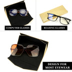 Extra Large Hard Shell Sunglasses Case, 2 Pack Gold & Silver Metal Eyewear Storage Bag Organizer Compatible with Rayban RB8089 RB4098 RB3825 RB4376 RB4191