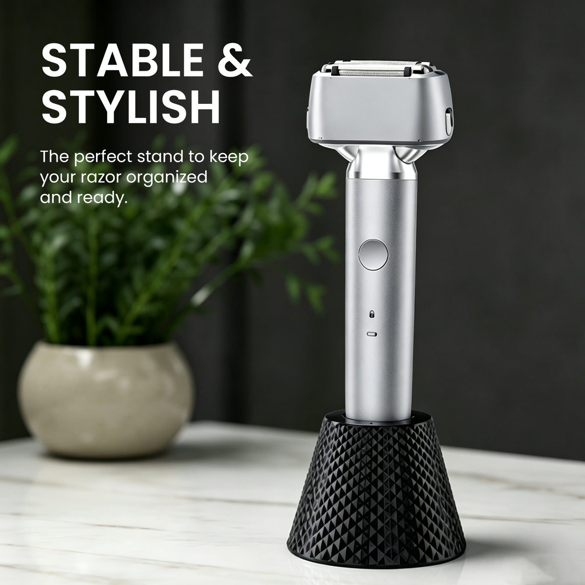 Linkidea Electric Shaver Stand, Compatible with Panasonic LM51 LM53 LM55 LM36 LM35 LM34, Anti-Tipping Countertop Holder for Vertical Storage (Black)