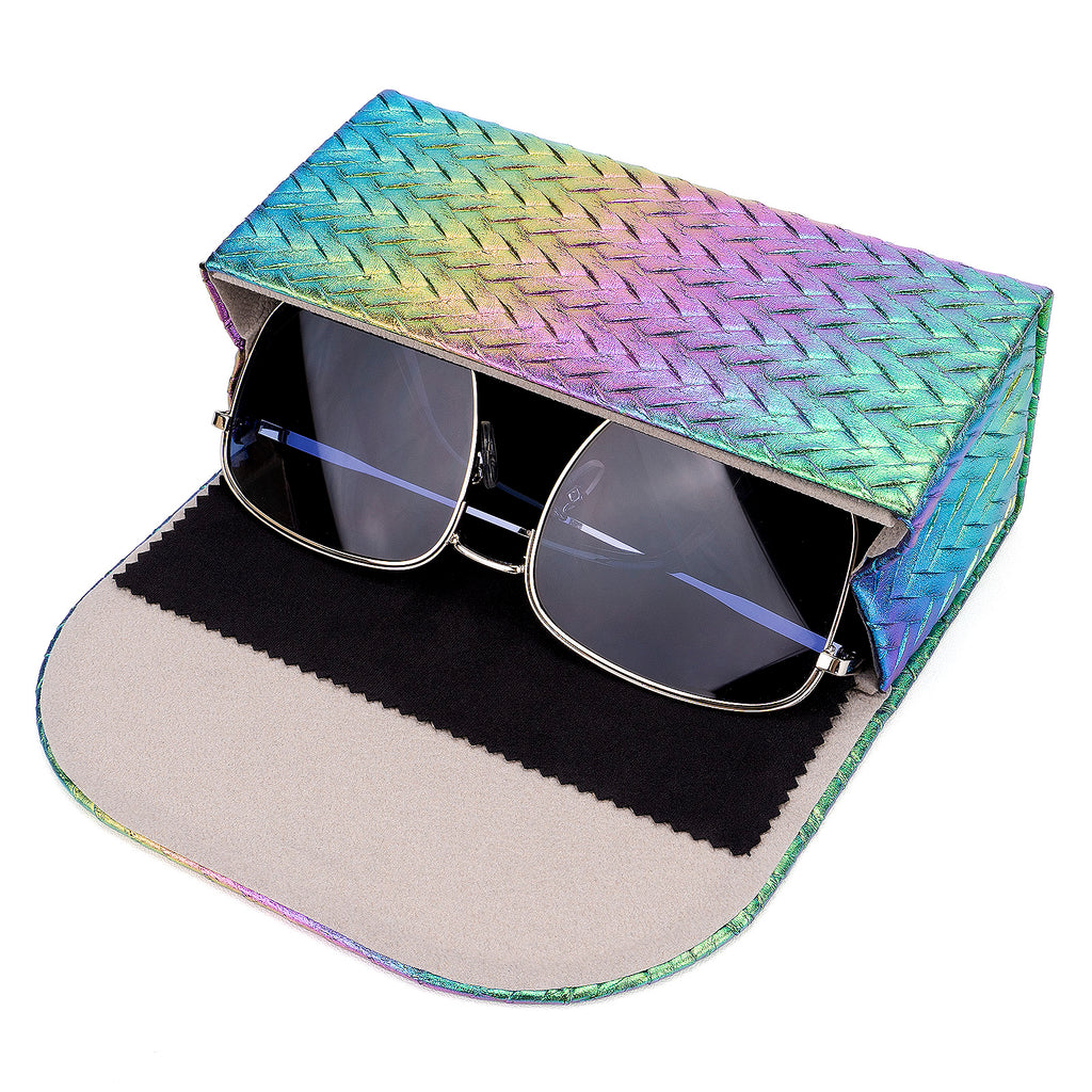 Extra Large Sunglasses Case, 2 Pack Oversized Eyewear Soft Bag Storage Organizer Compatible with DIOR Diorbay S1U Prada PR 59WS PR 63XS RB4401D RBS0101S RB8097 RB8089 RB4098 (XXL, Multi)