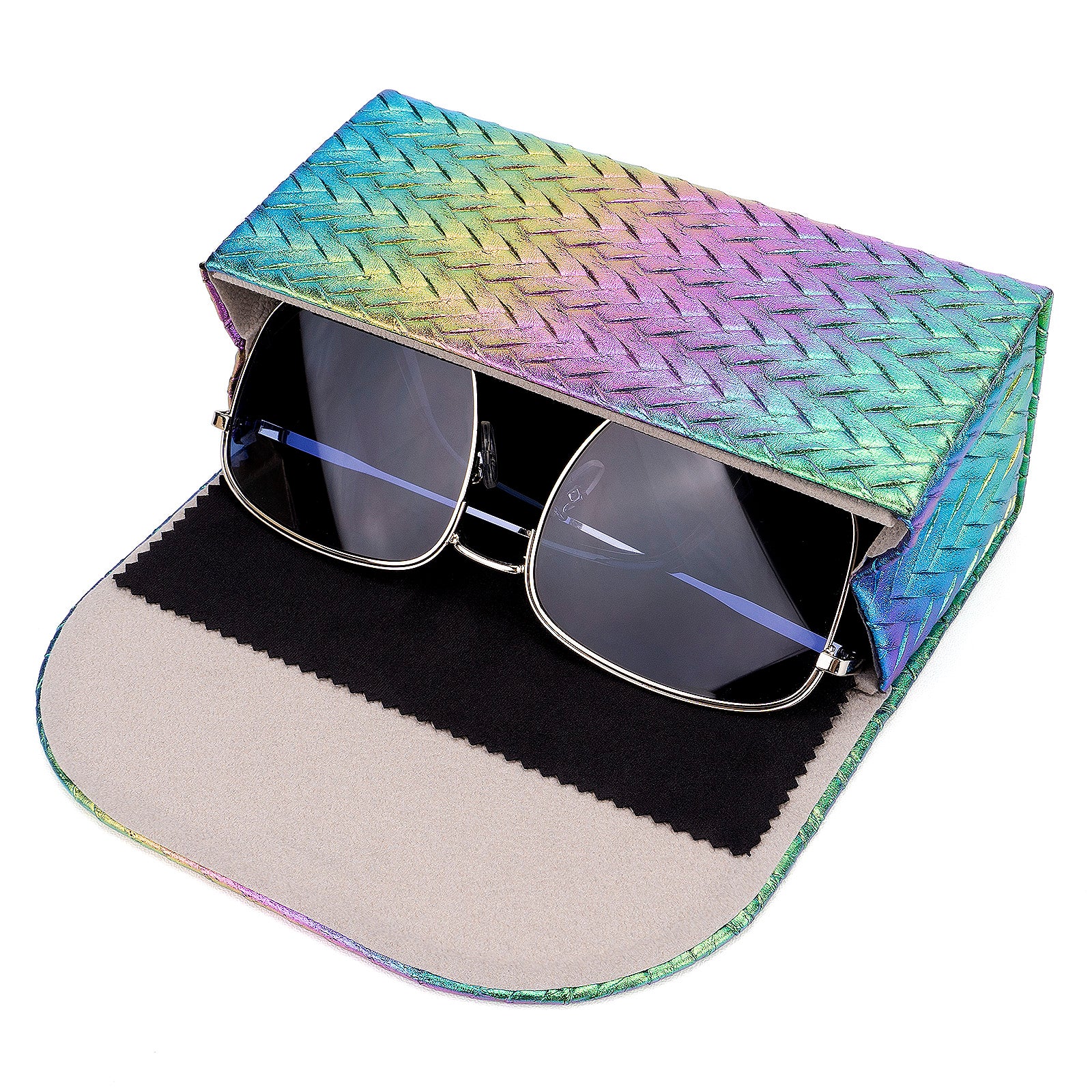 Extra Large Sunglasses Case, 2 Pack Oversized Eyewear Soft Bag Storage Organizer Compatible with DIOR Diorbay S1U Prada PR 59WS PR 63XS RB4401D RBS0101S RB8097 RB8089 RB4098 (XXL, Multi)