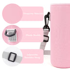 Linkidea Water Bottle Carrier with Strap Compatible with Simple Modern Summit Collection 40oz, Hydro Flask Wide Mouth, Waterbottle Sling Bag Holder with Shoulder Strap (Pink)