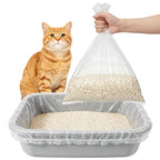 50 Pack Cat Litter Box Liners, Disposable Elastic Edge Kitty Litter Pan Bags, Leak-Resistant Plastic Trash Bags, Compatible with Large Open-Top and Covered Cat Litter Boxes