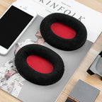 Linkidea Replacement Ear Pads for HyperX Cloud Stinger/Flight/X/II/III/Alpha/Core/Mix Headphones (Velour / Black Red)