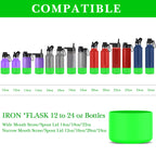 Linkidea 2 Pack Water Bottle Boot Compatible with IRON °FLASK Wide/Narrow Mouth 12oz/14oz/16oz/18oz/20oz/22oz/24oz, Silicone Bottle Bottom Sleeve Cover Bumper Protector (Green)