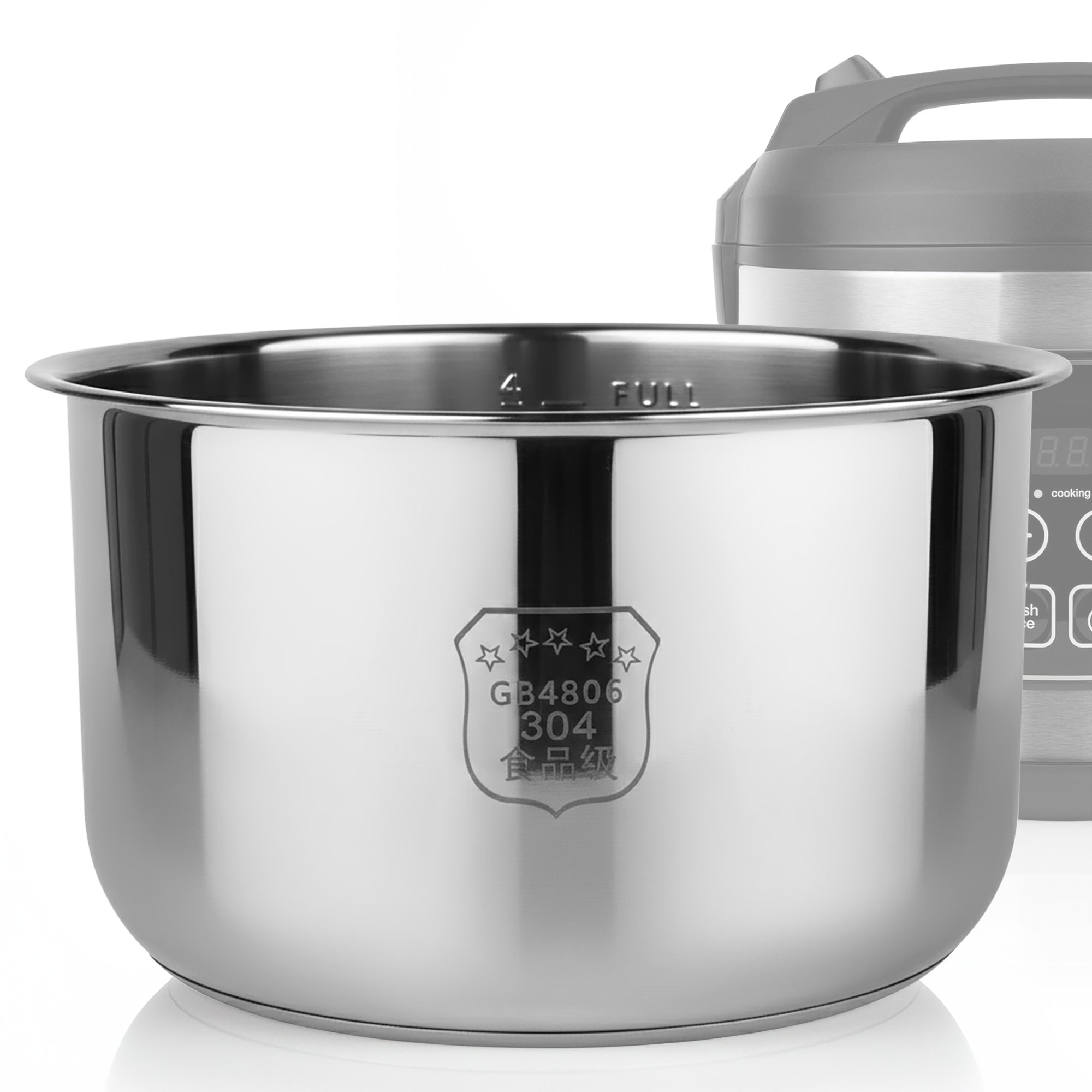 Linkidea Rice Cooker 304 Stainless Steel Inner Pot Compatible with Aroma ARC-150SB, ARC-5200SB, ARC-1120SBL, ARC-1030SB Inner Pot, Dishwasher Safe, No Coating Replacement Bowl