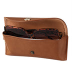 Linkidea Oversized Sunglasses Pouch, Large Frame Glasses Pouch for Sunglasses, Eyeglasses Travel Bag Compatible with Rayban Aviator Max/New Wayfarer (Brown)