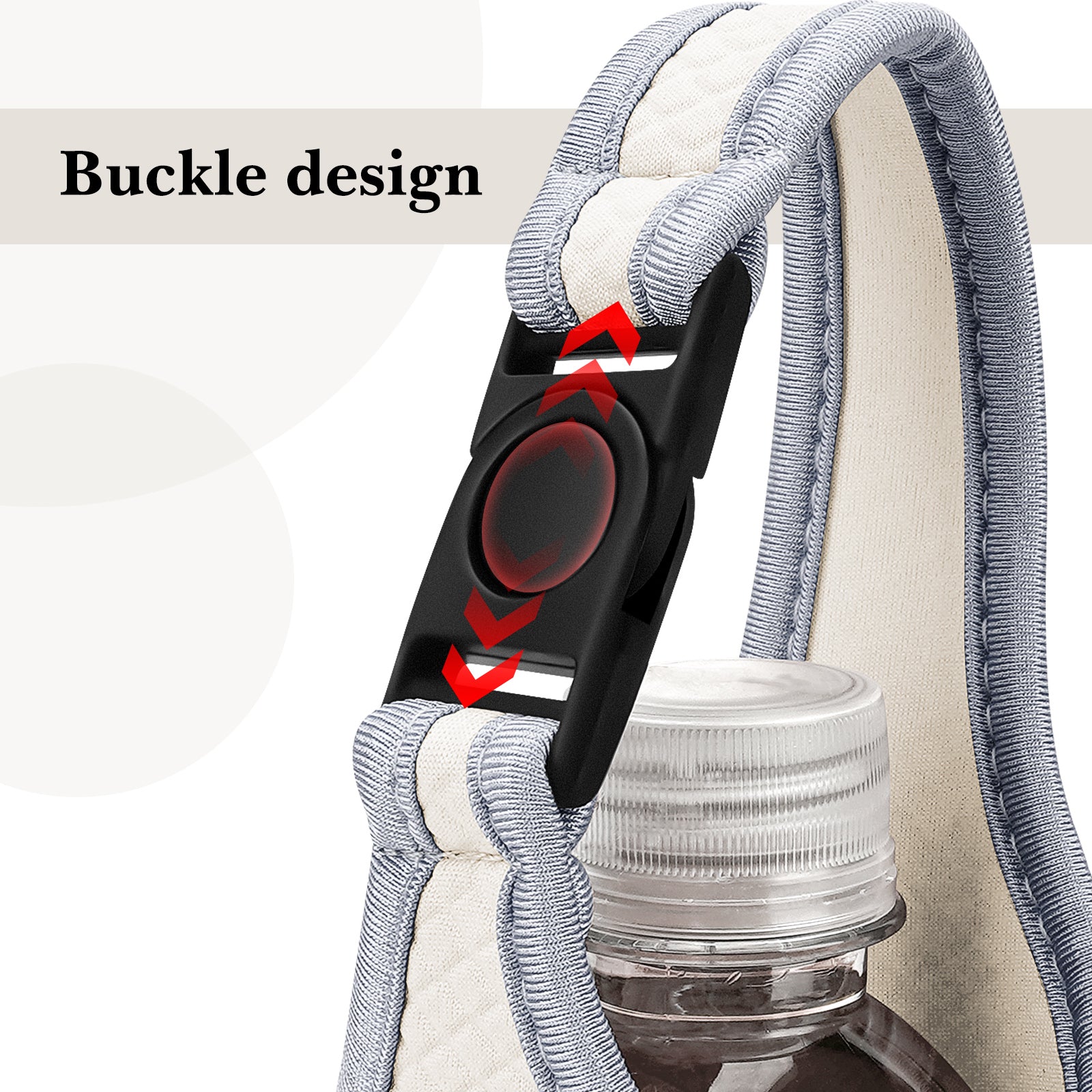 Linkidea Plastic Bottled Water Sleeve with Carry Strap Compatible with 16.9/20 Fl Oz Lifewtr, Smartwater, Portable Disposable Water Bottle Cover Holder for Outdoor, Off White