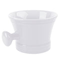 Linkidea Ceramic Shaving Mug with Knob Handle, Deep Lathering Bowl for Men, Wet Shaving Cup Compatible with Shaving Brushes, Razor Soap & Cream Holder, Grooming Accessory (White)