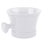Linkidea Ceramic Shaving Mug with Knob Handle, Deep Lathering Bowl for Men, Wet Shaving Cup Compatible with Shaving Brushes, Razor Soap & Cream Holder, Grooming Accessory (White)