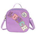 Linkidea Purple Cartoon Pattern Lunch Tote Bag for Kids, Portable Reusable Lunch Box Container Fits School, Picnic Use, Compatible with B.Box, Sunhanny, Pedeco, QQKO, Xgxn Lunch Box