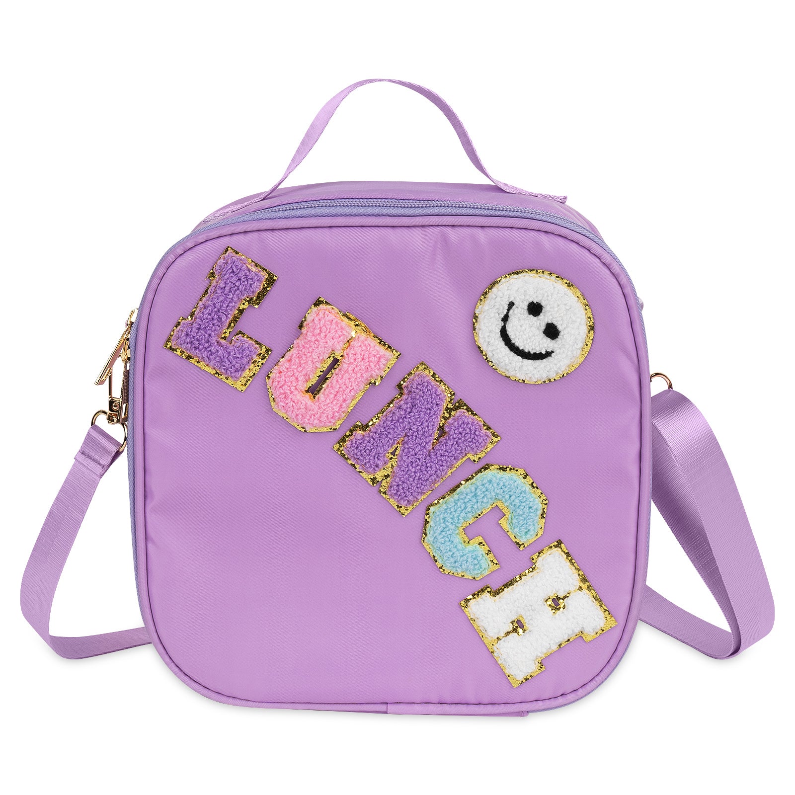 Linkidea Lunch Tote Bag, Cartoon Pattern Lunch Box Bag, Portable Reusable Lunch Box Container for Picnic or Camping, Compatible with B.Box, Sunhanny, Pedeco, QQKO, Xgxn Lunch Box (Purple)