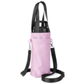 Linkidea Water Bottle Carrier with Strap Compatible with YETI Rambler Bottle 18oz, Owala FreeSip 24oz, Lightweight Waterbottle Sling Bag Holder with Shoulder Strap for Travel, Pink