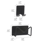 Linkidea Carbon Steel Wall Mounted Curling Iron Holder, Multifunction Hair Tool Storage Stand, Hair Straightener and Plug Organizer Rack Set (Black)