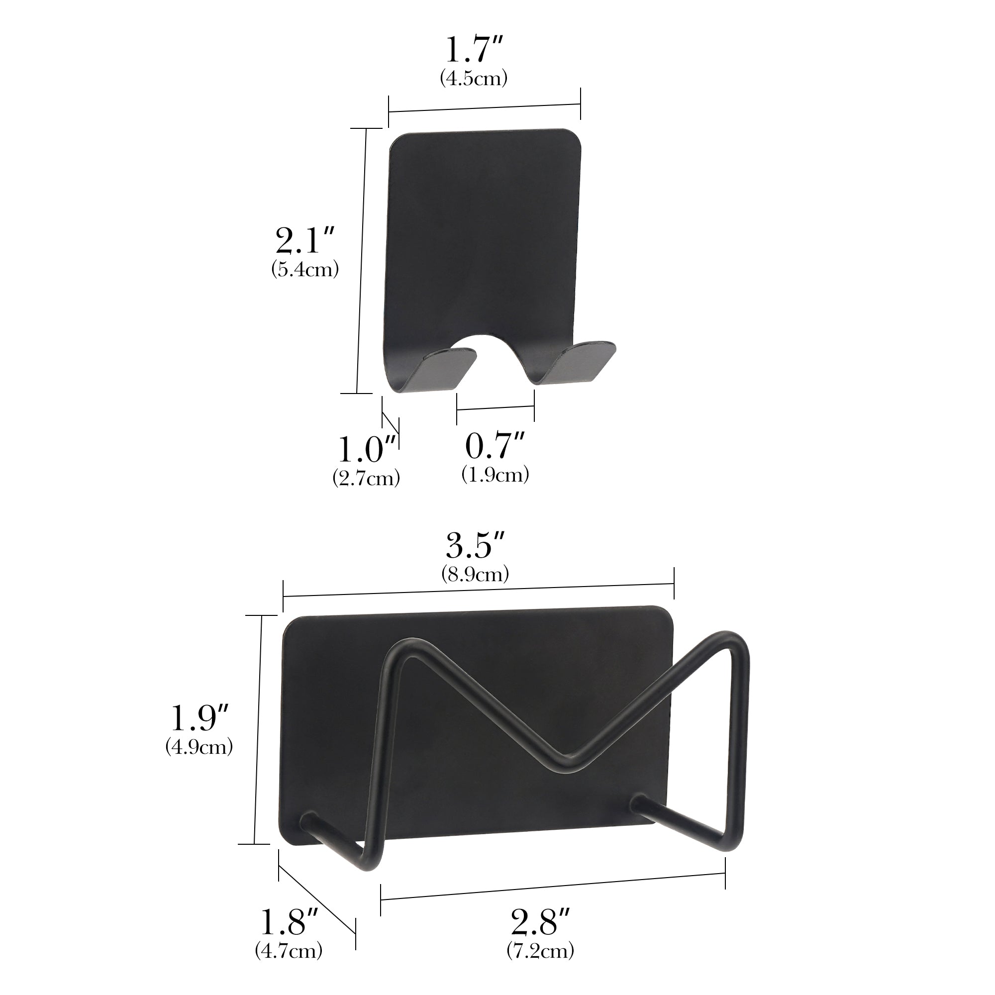 Linkidea Carbon Steel Wall Mounted Curling Iron Holder, Multifunction Hair Tool Storage Stand, Hair Straightener and Plug Organizer Rack Set (Black)