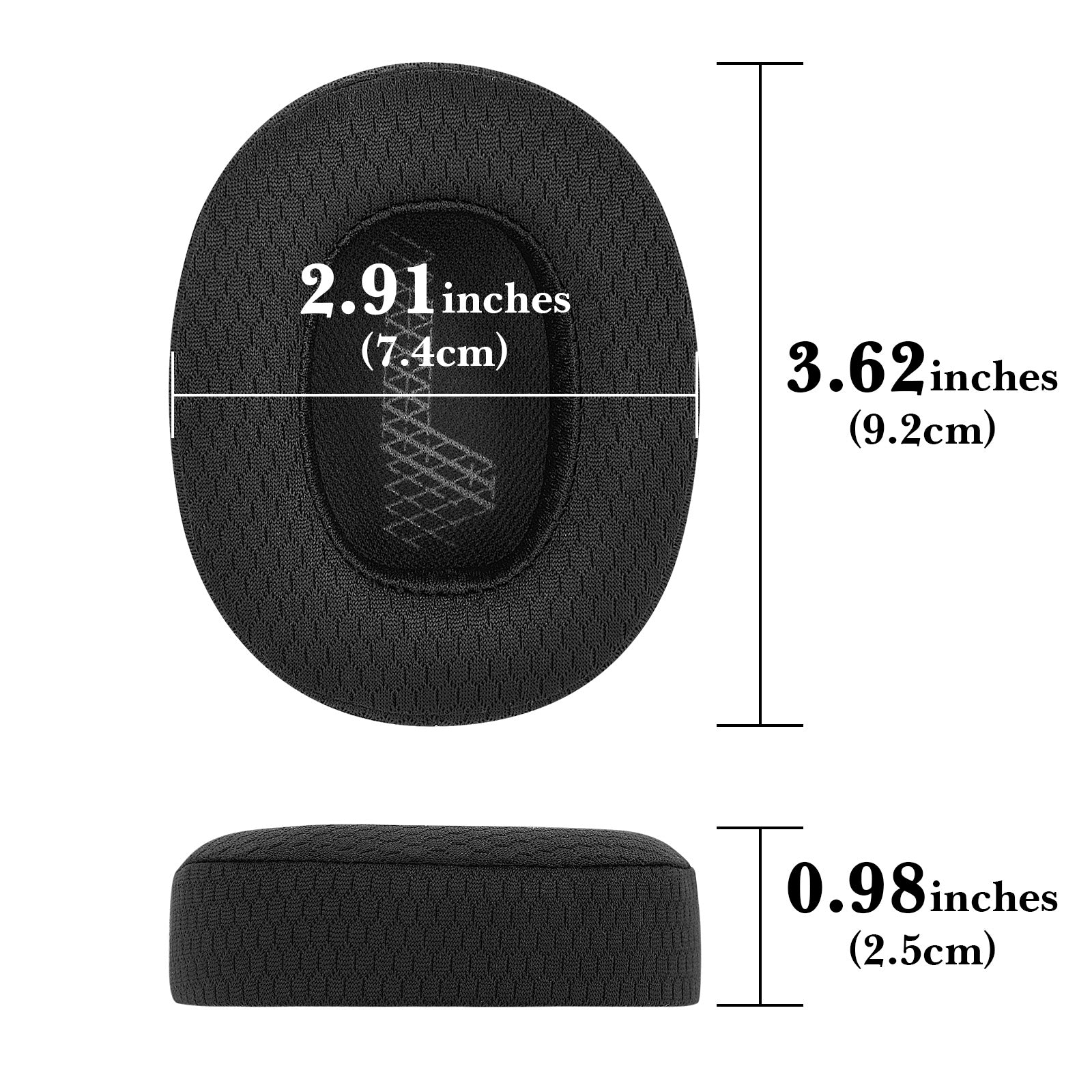 Linkidea Replacement Ear Pads for Lifestyle E65BTNC, Duet NC, Live 650 BTNC, Live 660 BTNC Headphones, Ear Cushions ( Mesh Fabric / Black )