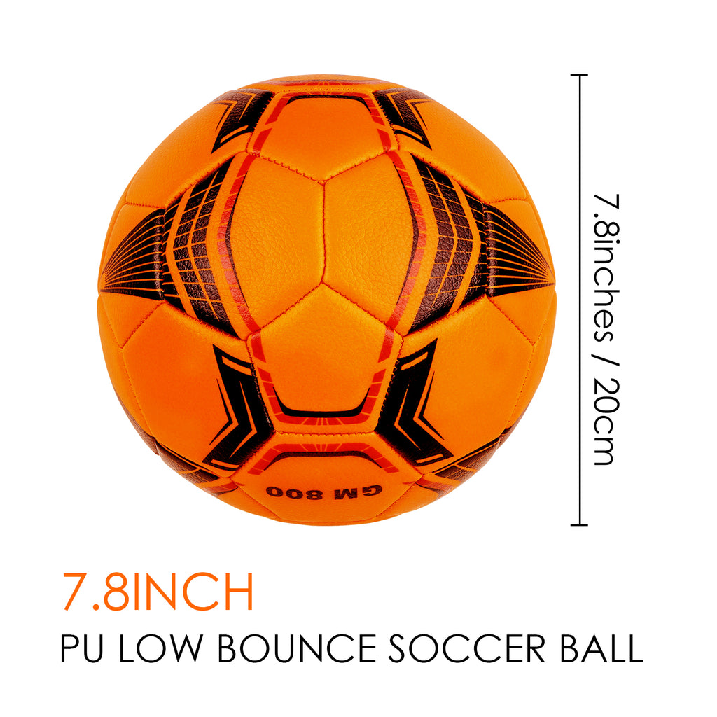 Size 4 Training Futsal Ball, Low Bounce Indoor Soccer Ball (Orange)