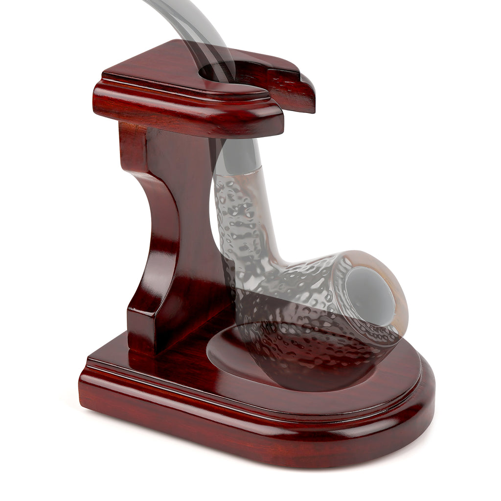 Linkidea Wooden Tobacco Pipe Stand Holder Rack, Compatible with Most Smoking Pipes, Portable Pipe Display Organizer, Pipe Holder for Smoking Accessories (Red)