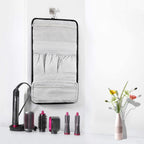 Linkidea Travel Carrying Protective Case Compatible with Dyson Airwrap Styler, Portable Hanging Curling Iron Storage Bag, Travel Bag with Hanging Hook (Black)