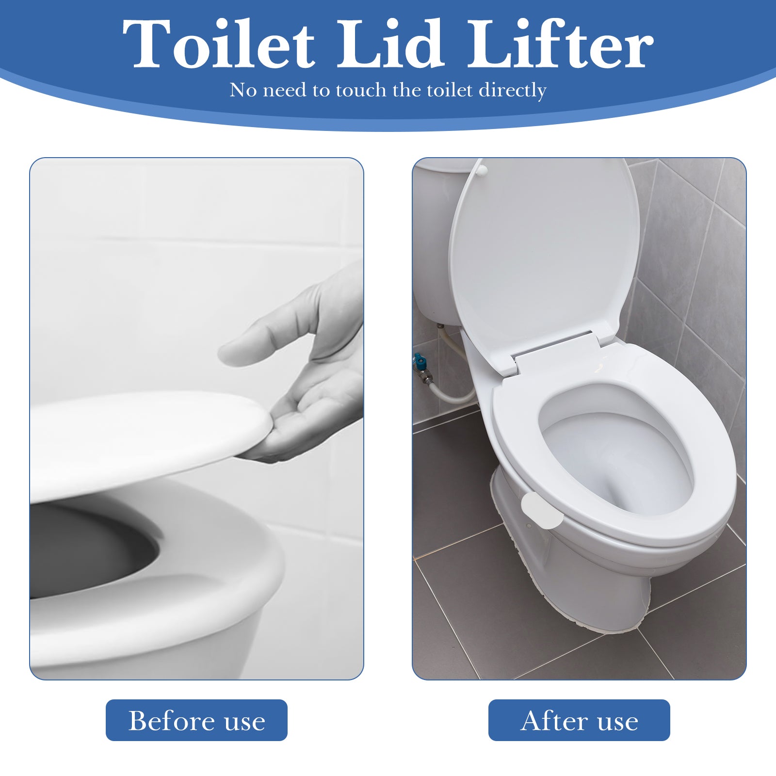 Linkidea 3 Pcs Toilet Cover Lifter, Simple Plain Toilet Seat Lifter with Adhesive, Reusable Toilet Seat Handle To Lift, Bathroom Accessories Fits Hotel, Office, Home Use (White)