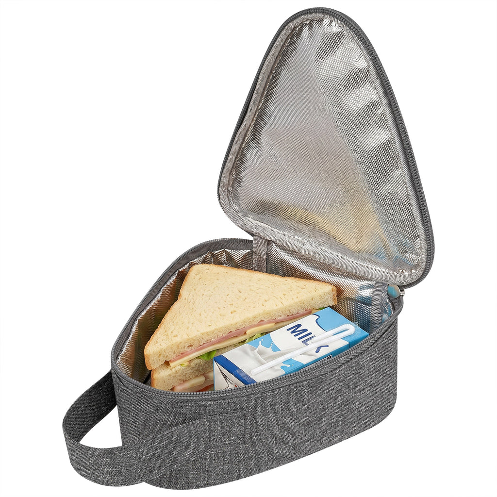 Linkidea Medium Reusable Lunch Bag, Insulated Snack Pouch, Leakproof Food Storage Bag for Sandwiches, Snacks and Fruits, Compact Lunch Tote for Daily Use (Grey)
