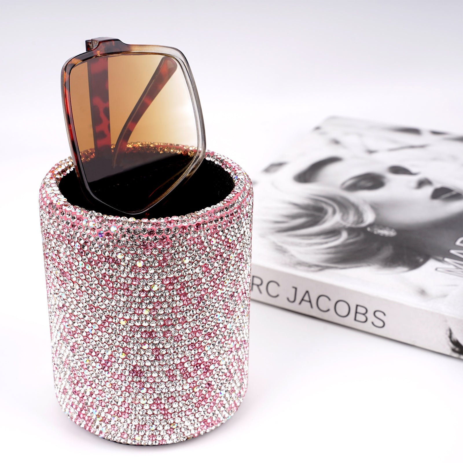 Extra Large Sunglasses Desk Holder Stand, Luxury Diamond Inlay Sunglasses Holder with Cloth Lining, Eyewear Desk Display Compatible with RayBan RB3471/RB8331M/RB3825/RB8265