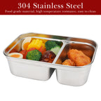Linkidea 1.5L Stainless Steel Electric Lunch Box Replacement Inner Container / Insert, Compatible with SOHIDA, 8.7 inch Removable 2 Compartment Food Tray (Silver)
