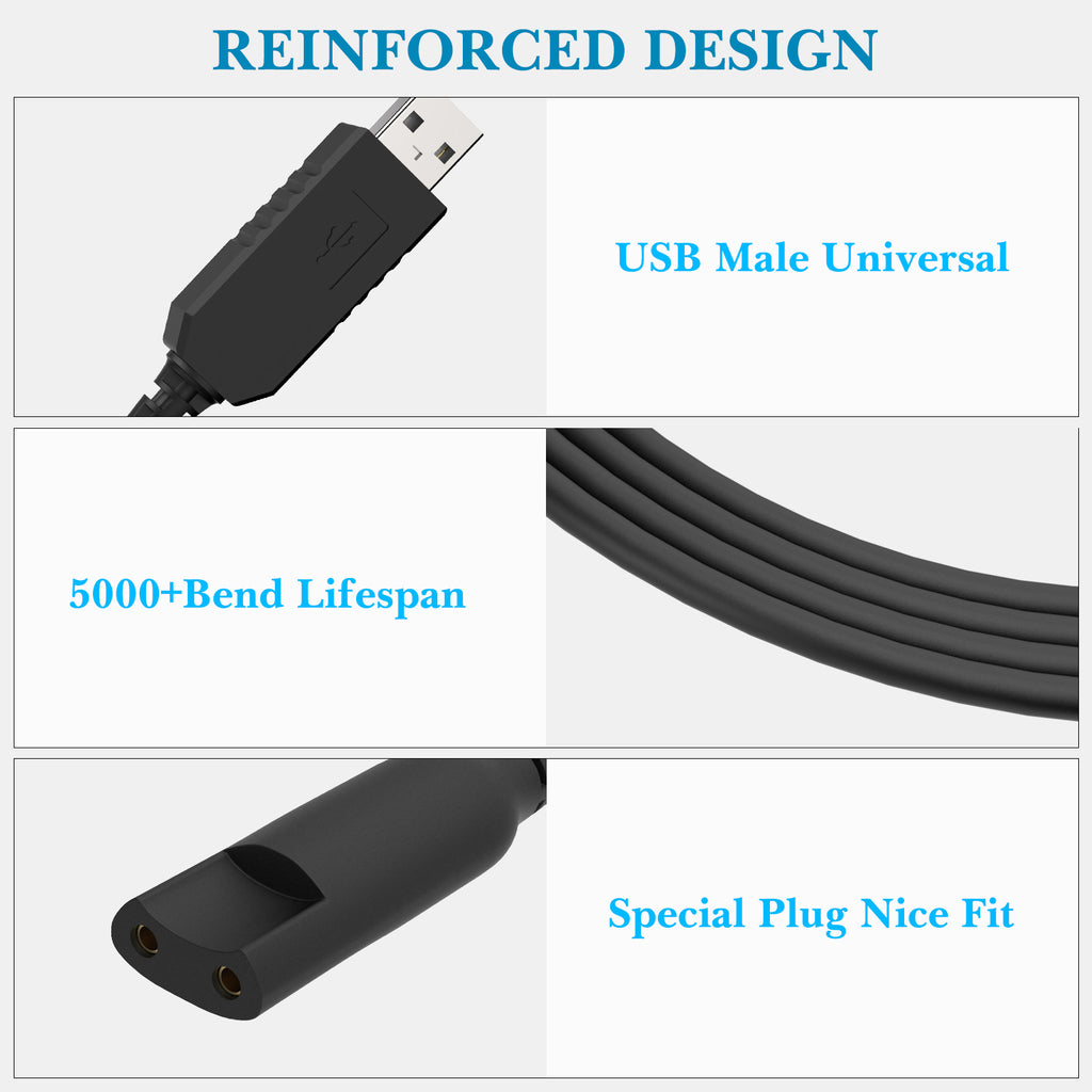 Linkidea 12V Shaver Charger Cable, Replacement USB Power Cord for Electric Razor, Fast Speed USB Charging