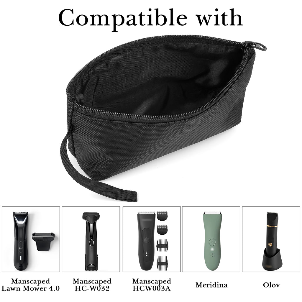Linkidea Men's Body Trimmer Travel Pouch, Compatible with Manscaped Lawn Mower 5.0, 4.0, 3.0, HC-W032, HCW003A, Body Groomers Portable Storage Case (Black)
