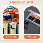 Linkidea 4 Packs Small AA Battery Storage Organizer Box, 12 AA Battery Storage Box, WaterProof Portable Battery Organizer with Rope Hole