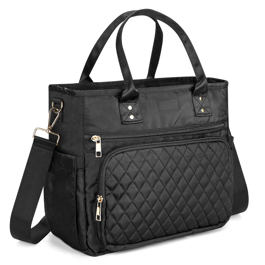 Linkidea Large Capacity Insulated Lunch Bag, Fashionable Lunch Tote Bag for Women, Leak Proof Insulated Lunch Box Bag with Hand Strap Compatible with Bentoheaven, Iteryn, Lovina (Black)