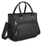 Linkidea Large Capacity Insulated Lunch Bag, Fashionable Lunch Tote Bag for Women, Leak Proof Insulated Lunch Box Bag with Hand Strap Compatible with Bentoheaven, Iteryn, Lovina (Black)