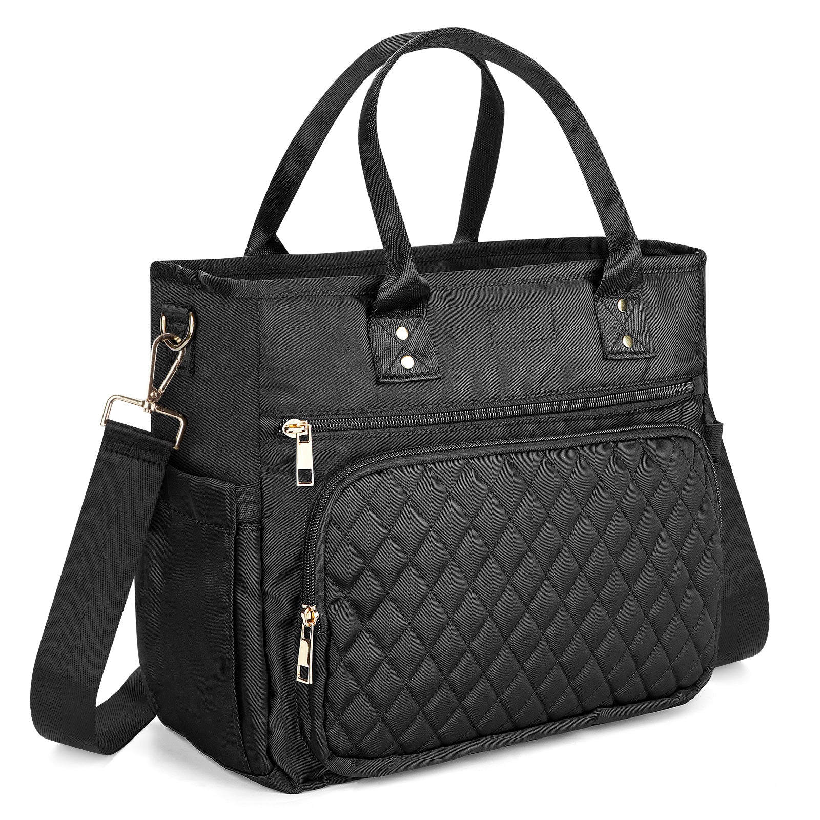 Linkidea Large Capacity Insulated Lunch Bag, Fashionable Lunch Tote Bag for Women, Leak Proof Insulated Lunch Box Bag with Hand Strap Compatible with Bentoheaven, Iteryn, Lovina (Black)