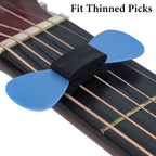 Linkidea 6 Pack Rubber Guitar Headstock Pick Holder, Pickholder for Guitar, Bass, Ukulele Thinned Picks (Black)