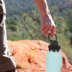 Linkidea 2 Pack Wide Mouth Water Bottle Lid with Handle Compatible with Hydro Flask Wide Mouth 12/16/18/20/32/40/64oz, Waterbottle Replacement Spout Lid (Black)