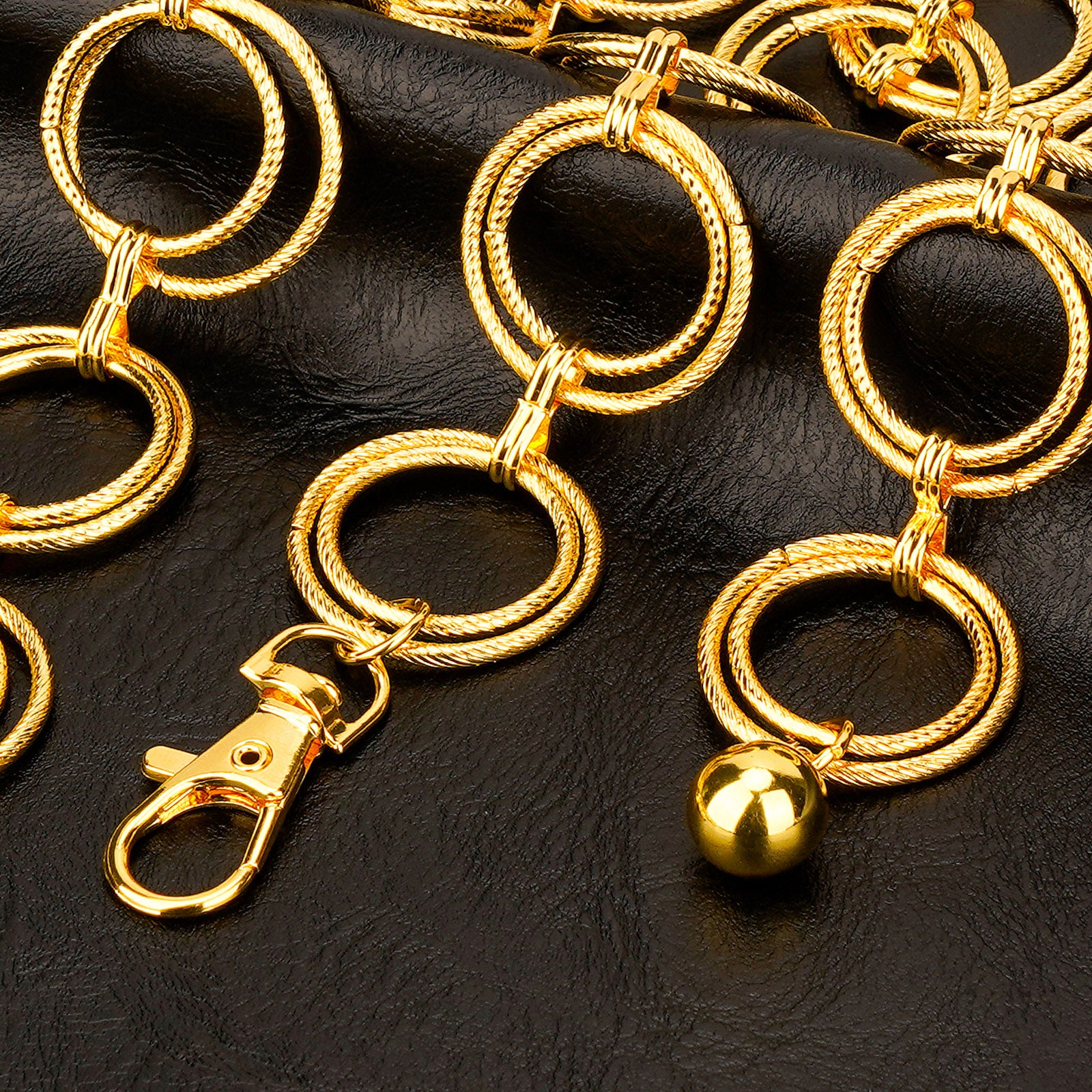 Plus Size Chain Belt for Women, Metal Chain Belt Women Belly Waist Chains, Extra Long Body Chain, 51 Inch Adjustable Chunky Belt Chain (Threaded Ring, Gold)