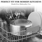 Linkidea 304 Stainless Steel Steamer Basket with Handle and Legs, Multi-Purpose Steaming Rack for Rice Cookers Pots, Compatible with Tiger JBV-A10U, Zojirushi NS-WAC10, Aroma ARC-6106