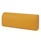 Extra Large Hard Shell Sunglasses Case, Yellow Vegan Leather Sun Glasses Storage Bag Pouch Organizer Compatible with Persol PO3357S PO3235S PO3366S RayBan RB3647N RB2197