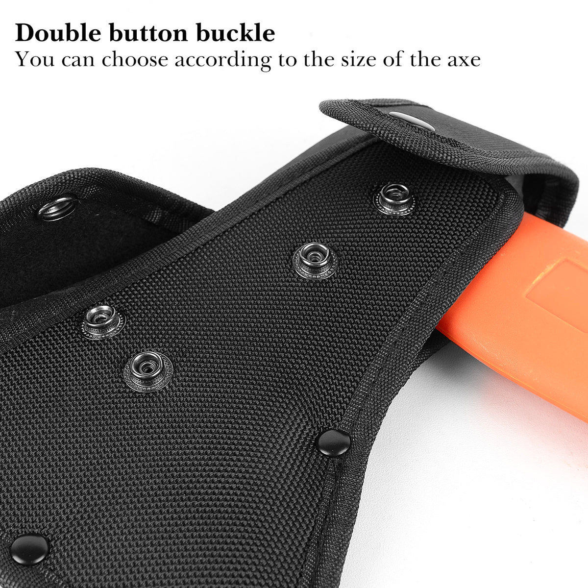 Linkidea Nylon Axe Sheath Cover for 4-Inch Axe Edge, Heavy Duty Hatchet Protector Case with Double Snap, Durable Oxford Fabric Head Cover Scabbard for Camping Outdoor Survival (Black)
