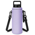 Linkidea Water Bottle Carrier with Strap Compatible with YETI Rambler Bottle 26oz/36oz, Waterbottle Sling Bag Holder with Shoulder Strap, Light Purple